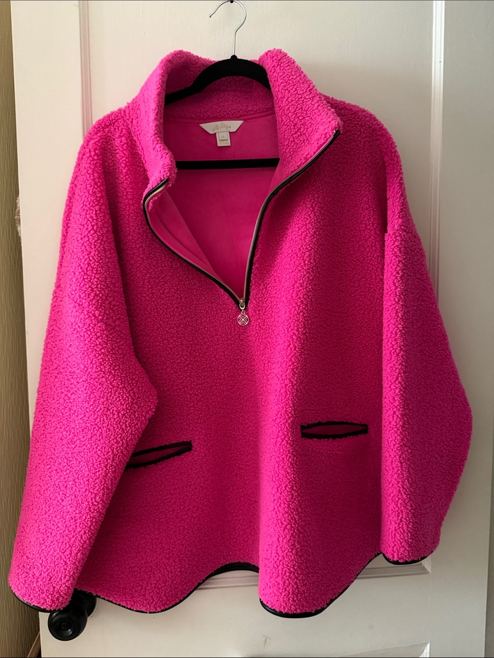 Lilly Pulitzer Hot Pink Sherpa Fleece Pullover